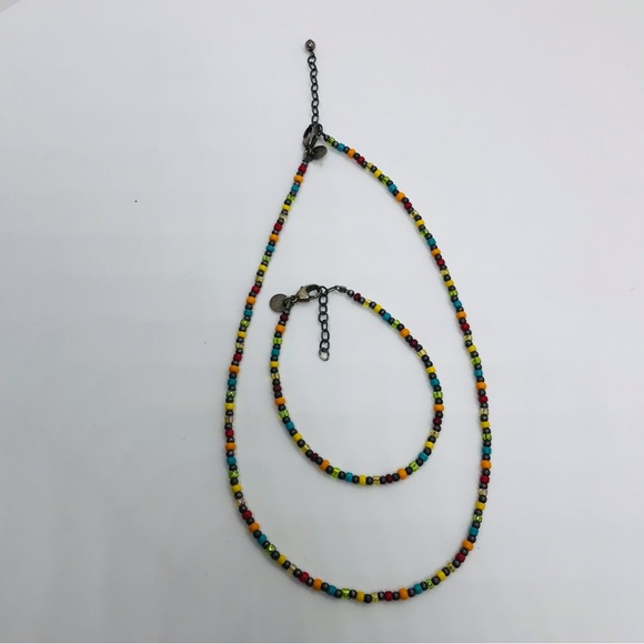 925 Emily Ray Set Of Necklace And Bracelet Colorful Beads - Picture 5 of 7